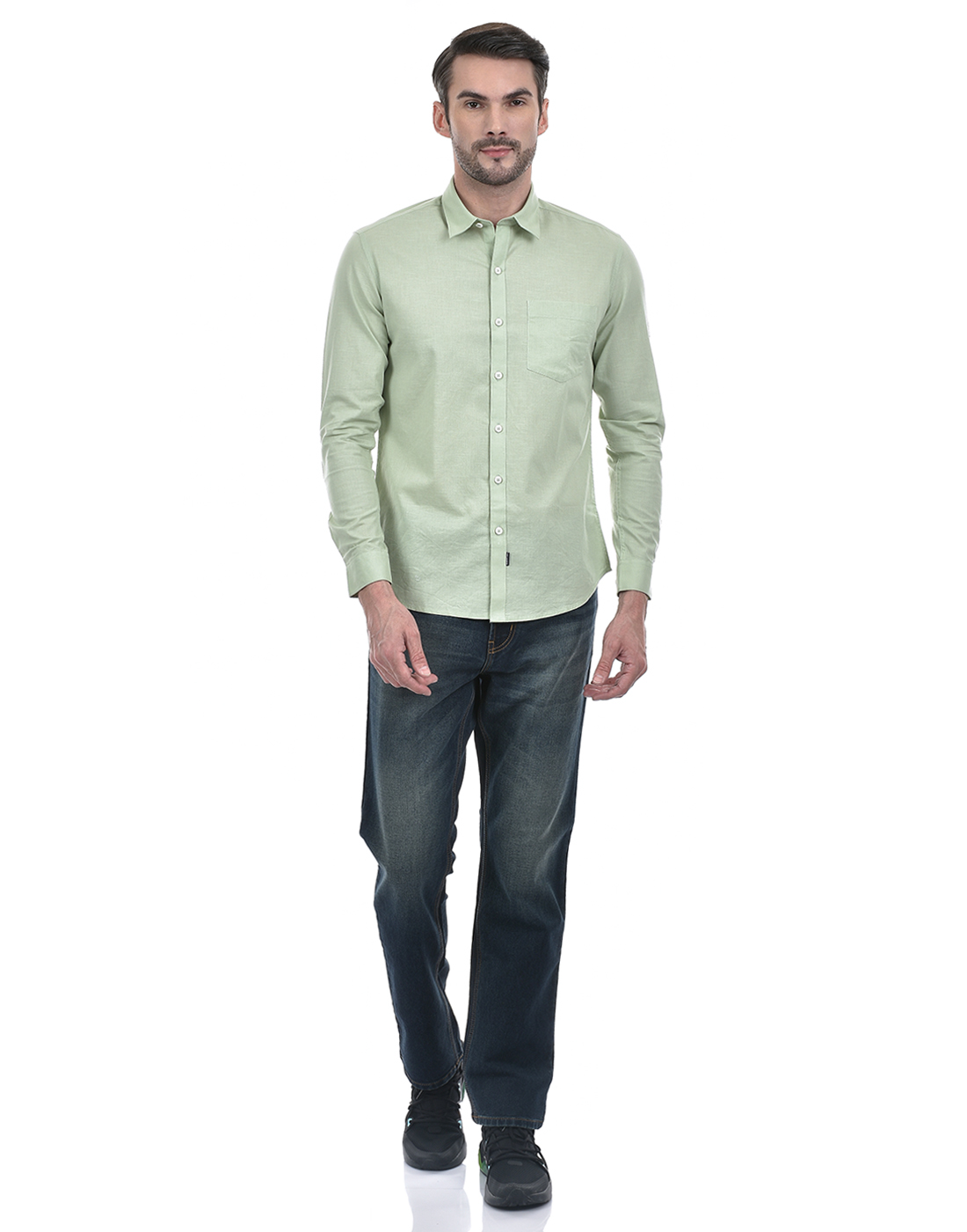 Numero Uno Men Solid Green Shirt